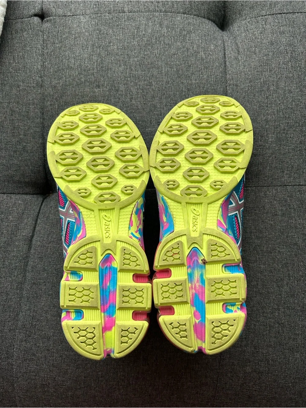 ASICS Women’s Teal, Pink and Yellow Running Sneakers